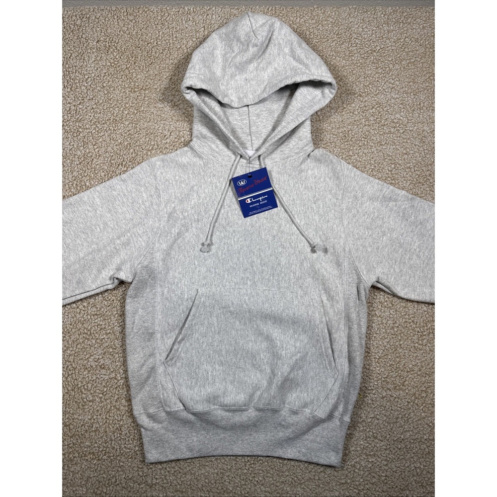NEW Champion Reverse Weave Hoodie Men's XS Gray Heather Left Arm C Pullover NWT